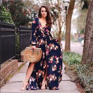 NWT Vici Dolls Black Floral Maxi Dress